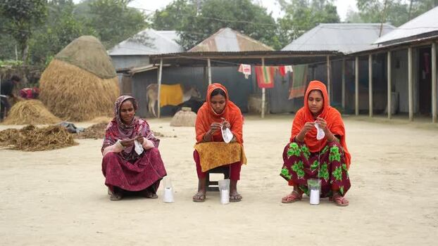 View of women handcrafting in rural Bogura Bangladesh. View of women handcrafting in rural Bogura Bangladesh.