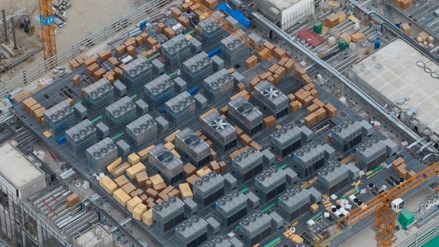 Aerial View of Hyperscale Data Center Construction in Chonburi