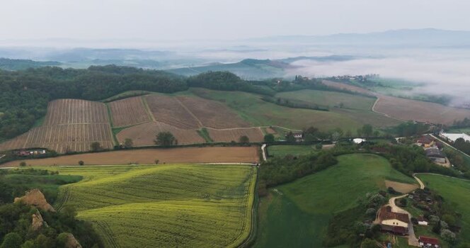 Aerial view of Balze del Valdarno and rolling hills in Tuscany Italy. Aerial view of Balze del Valdarno and rolling hills in Tuscany Italy.