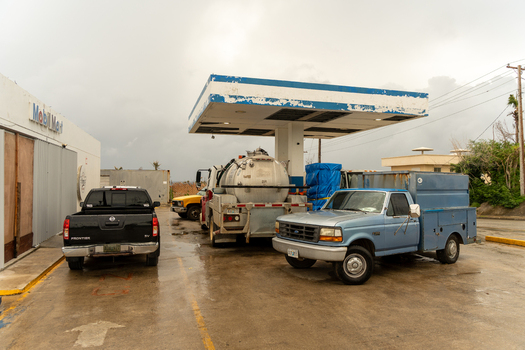 San Jose Northern Mariana Islands 05 July 2026 View of a gas station with service trucks parked under a canopy. San Jose Northern Mariana Islands 05 July 2026 View of a gas station with service trucks parked under a canopy.