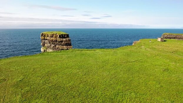 Aerial view of Dun Briste Sea Stack in Ballycastle Ireland. Aerial view of Dun Briste Sea Stack in Ballycastle Ireland.