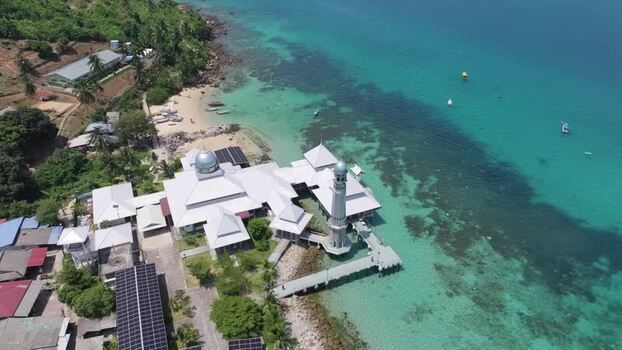 Aerial view of Perhentian Island Mosque in Terengganu Malaysia. Aerial view of Perhentian Island Mosque in Terengganu Malaysia.