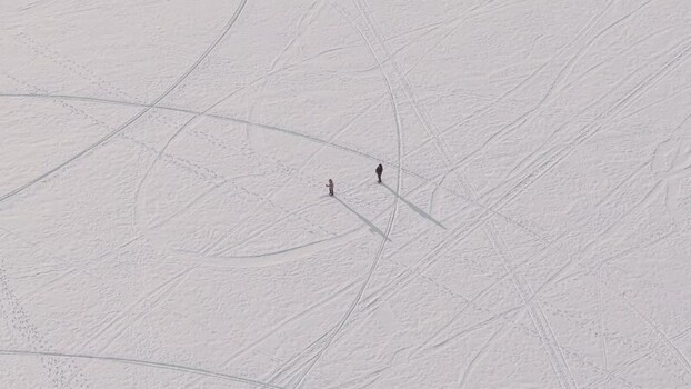 Aerial view of people on Lake Galve Lithuania. Aerial view of people on Lake Galve Lithuania.