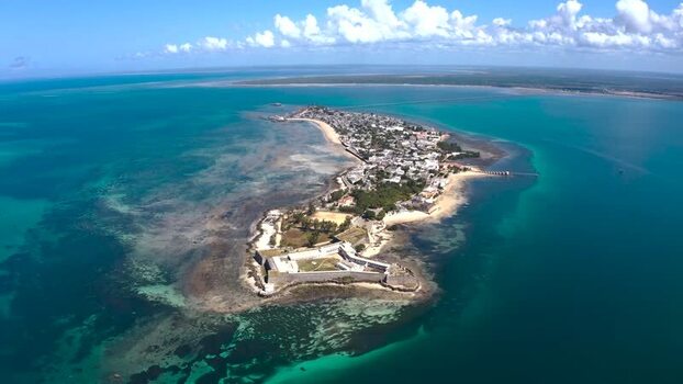 Aerial view of Fortress of S&atilde;o Sebasti&atilde;o Mozambique.