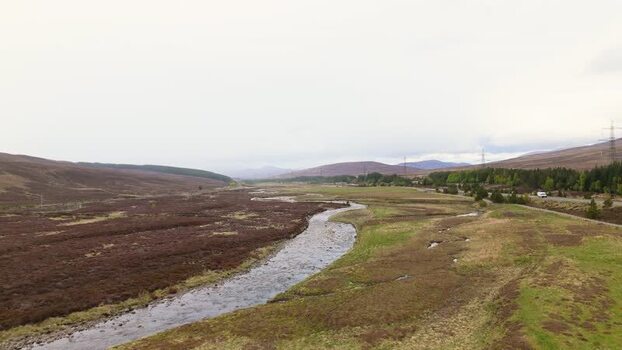 Aerial view of the River Findhorn in the Highlands United Kingdom. Aerial view of the River Findhorn in the Highlands United Kingdom.