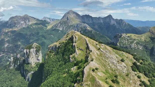 Aerial view of Monte Matanna in Stazzema Tuscany Italy.