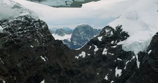 Aerial view of Mount McKinley peaks in Denali Borough United States.
