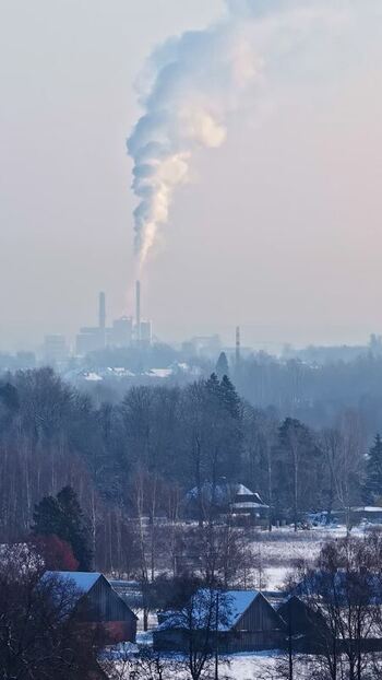 Aerial view of industrial plant in Jelgava Municipality Latvia.