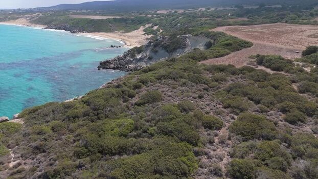 Aerial view of coastline in Famagusta Northern Cyprus.