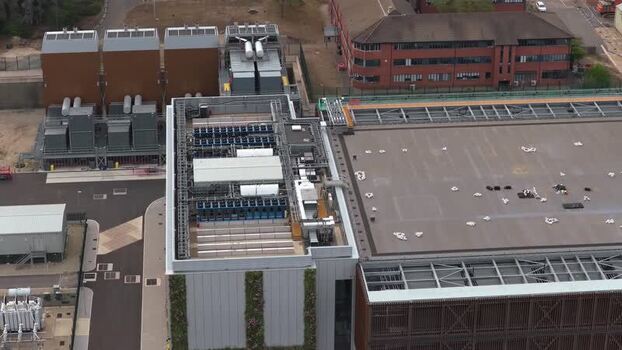 Aerial view of Ark Data Centres at Longcross Park United Kingdom. Aerial view of Ark Data Centres at Longcross Park United Kingdom.