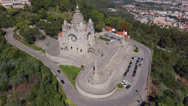 Aerial view of Sanctuary of the Sacred Heart of Jesus Portugal. Aerial view of Sanctuary of the Sacred Heart of Jesus Portugal.