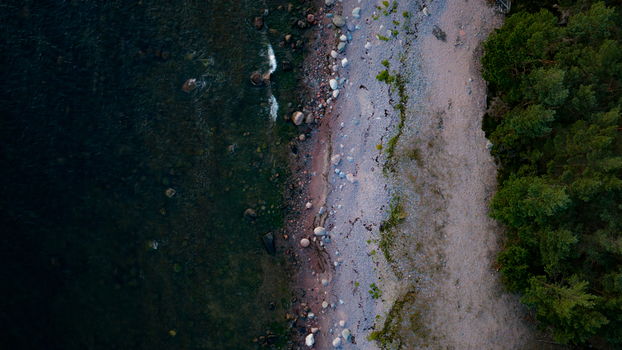 Aerial view of the rocky coastline and pine forest of Oro Fortress Island in Oro Varsinais Suomi Finland. Aerial view of the rocky coastline and pine forest of Oro Fortress Island in Oro Varsinais Suomi Finland.