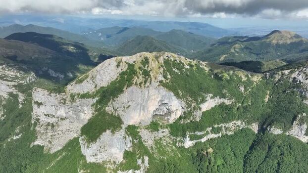 Aerial view of Monte Matanna in the Apuan Alps Italy.