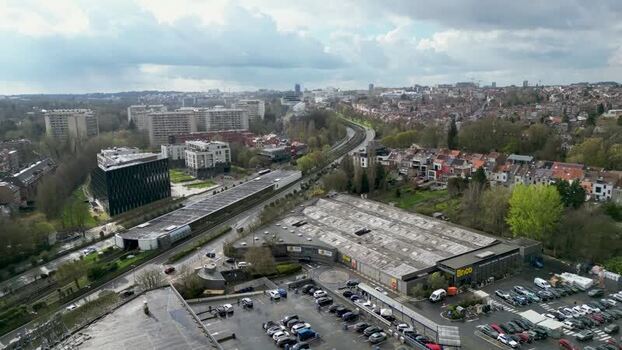 Aerial view of buildings and roads Belgium. Aerial view of buildings and roads Belgium.