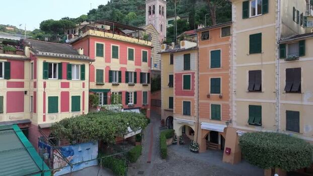 Aerial view of colorful buildings in Portofino Italy. Aerial view of colorful buildings in Portofino Italy.