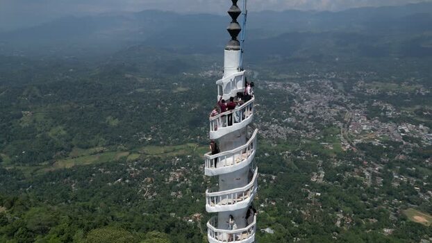 Aerial view of Ambuluwawa Tower in Gampola Sri Lanka. Aerial view of Ambuluwawa Tower in Gampola Sri Lanka.