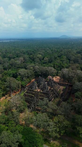 Aerial view of ancient temple complex in Cambodia. Aerial view of ancient temple complex in Cambodia.
