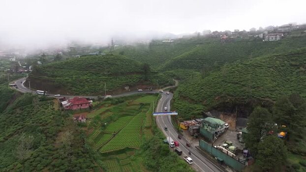 Aerial view of winding road in Nuwara Eliya Sri Lanka. Aerial view of winding road in Nuwara Eliya Sri Lanka.