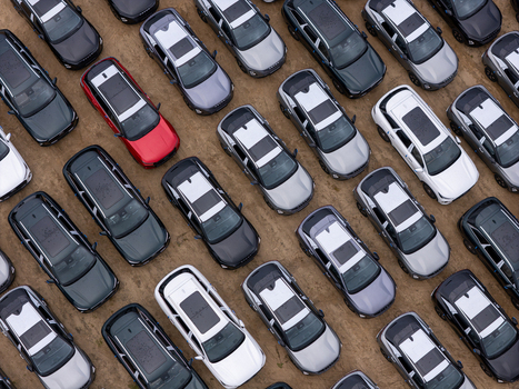 Gdansk Poland 24 September 2026 Aerial view of rows of new Chinese cars parked in a large lot showcasing various colors and models under an overcast sky. Gdansk Poland 24 September 2026 Aerial view of rows of new Chinese cars parked in a large lot showcasing various colors and models under an overcast sky.