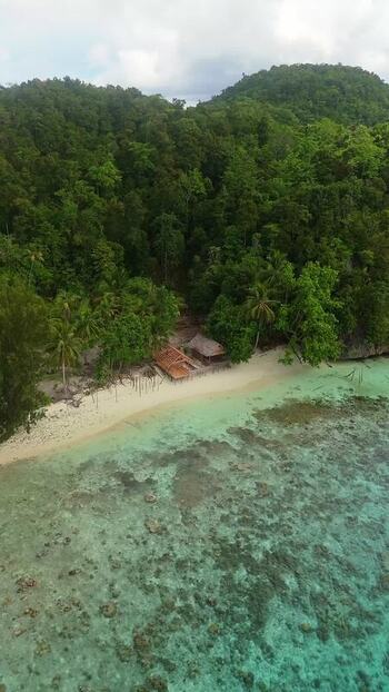 Aerial view of Fam Islands in Fam island Indonesia.