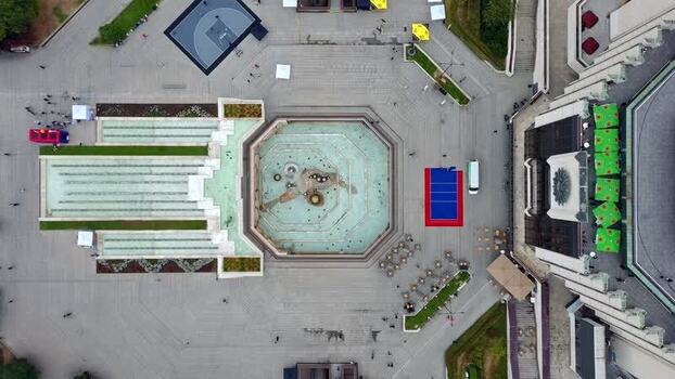 Aerial view of National Palace of Culture square Bulgaria. Aerial view of National Palace of Culture square Bulgaria.