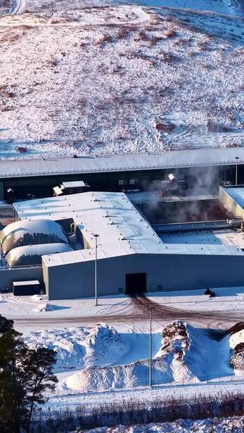 Aerial view of industrial facility in Jelgava Municipality Latvia.
