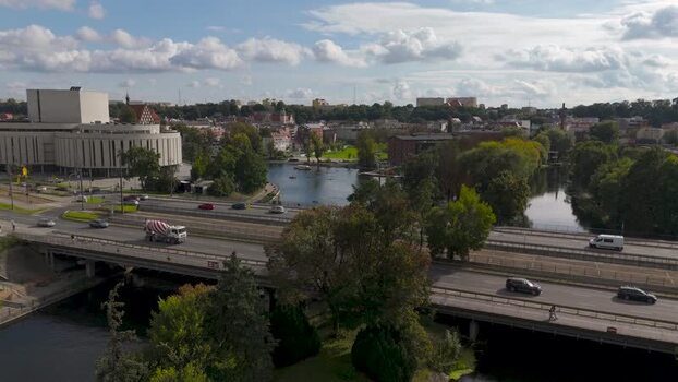 Aerial view of Opera Nova and bridge Poland. Aerial view of Opera Nova and bridge Poland.