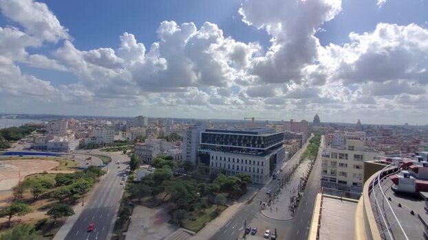 Aerial view of Havana cityscape with historic architecture Cuba.