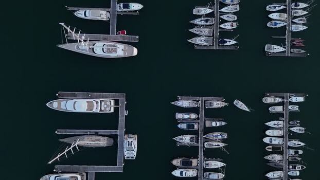 Aerial view of yachts docked in a marina in Cascais Portugal. Aerial view of yachts docked in a marina in Cascais Portugal.