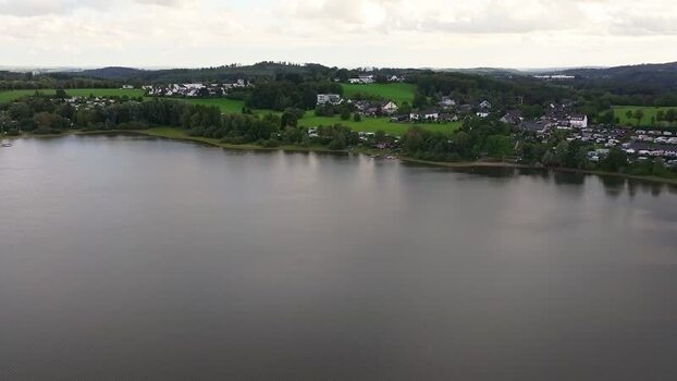 Aerial view of Brucher Talsperre reservoir in Germany. Aerial view of Brucher Talsperre reservoir in Germany.