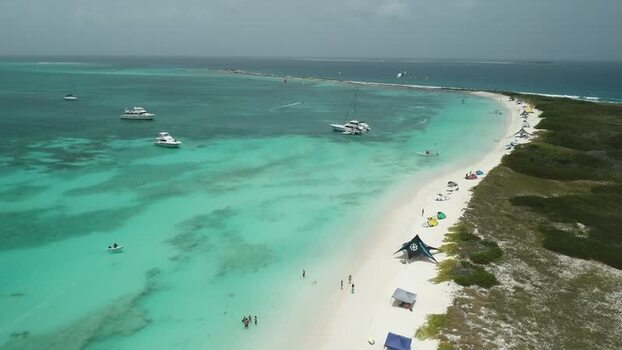 Aerial view of Los Roques archipelago Venezuela.