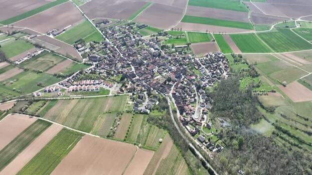 Aerial view of Wintzenheim Kochersberg France.