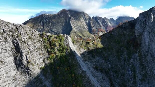 Aerial view of Pizzo d Uccello in Minucciano Italy.