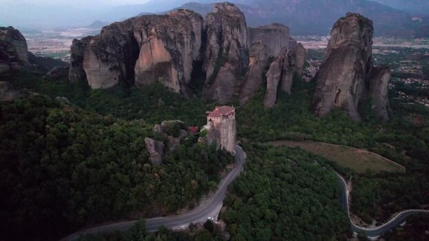 Aerial view of Meteora monastery in Trikala Greece. Aerial view of Meteora monastery in Trikala Greece.