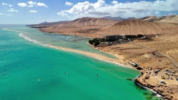 Aerial view of Playa del Matorral and turquoise waters Spain. Aerial view of Playa del Matorral and turquoise waters Spain.