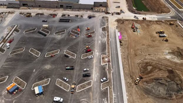 Aerial view of construction at Saint Johns Parkway United States. Aerial view of construction at Saint Johns Parkway United States.
