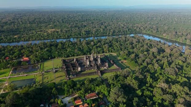 Aerial view of Angkor Wat temple complex Cambodia. Aerial view of Angkor Wat temple complex Cambodia.