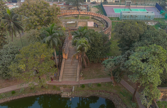 Aerial view of the Idrakpur Fort an ancient Mughal fort standing amidst the lush greenery its weathered stones telling tales of history Munshiganj Dhaka Division Bangladesh. Aerial view of the Idrakpur Fort an ancient Mughal fort standing amidst the lush greenery its weathered stones telling tales of history Munshiganj Dhaka Division Bangladesh.
