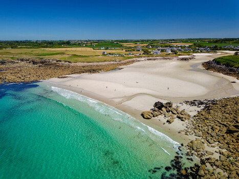 FRANCE. BRITTANY. FINISTERE 29 AERIAL VIEW OF PENFOUL BEACH
