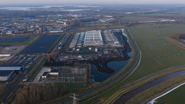 Data Center Construction in Winschoten aerial.