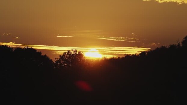 View of sunset over Kruger National Park South Africa.
