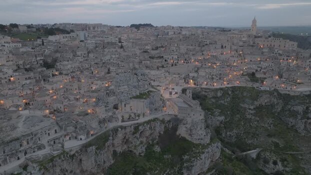 Aerial view of Matera Italy.