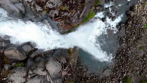 Aerial view of Taranaki Falls New Zealand. Aerial view of Taranaki Falls New Zealand.
