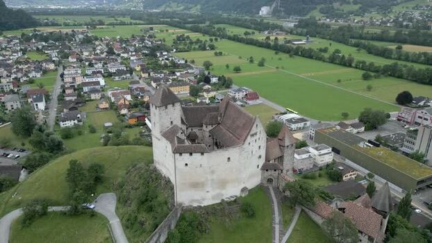 Aerial view of Vaduz Castle Liechtenstein.