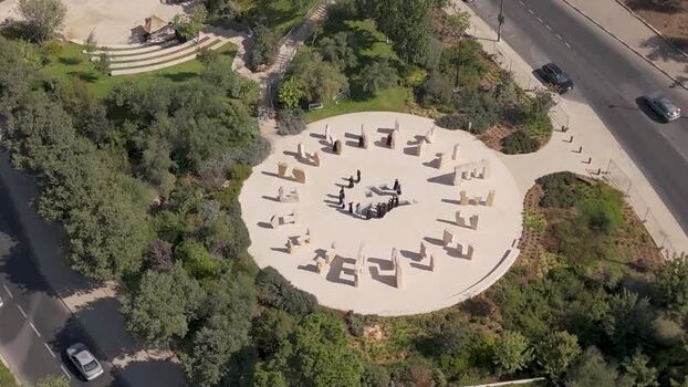 Aerial view of National Library of Israel monument in Jerusalem Israel. Aerial view of National Library of Israel monument in Jerusalem Israel.