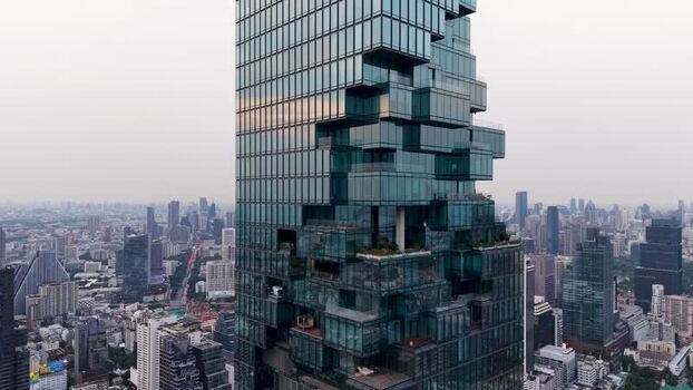 Aerial view of King Power Mahanakhon skyscraper Thailand. Aerial view of King Power Mahanakhon skyscraper Thailand.
