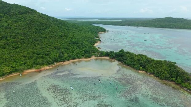 Aerial view of Annora Beach shoreline Indonesia. Aerial view of Annora Beach shoreline Indonesia.