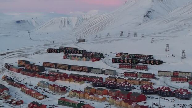 Aerial view of Longyearbyen in the arctic Svalbard and Jan Mayen. Aerial view of Longyearbyen in the arctic Svalbard and Jan Mayen.