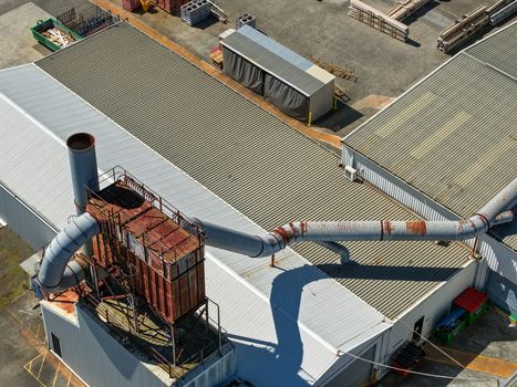 Kilsyth Victoria Australia 20 September 2026 Aerial view of industrial factory buildings featuring metal roofs and large ventilation ducting. Kilsyth Victoria Australia 20 September 2026 Aerial view of industrial factory buildings featuring metal roofs and large ventilation ducting.