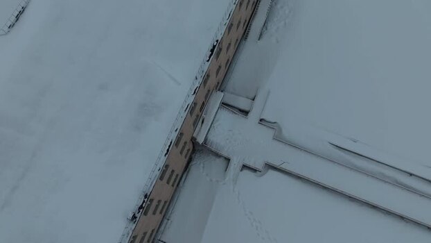 Aerial view of Pyramiden in Svalbard Svalbard and Jan Mayen.